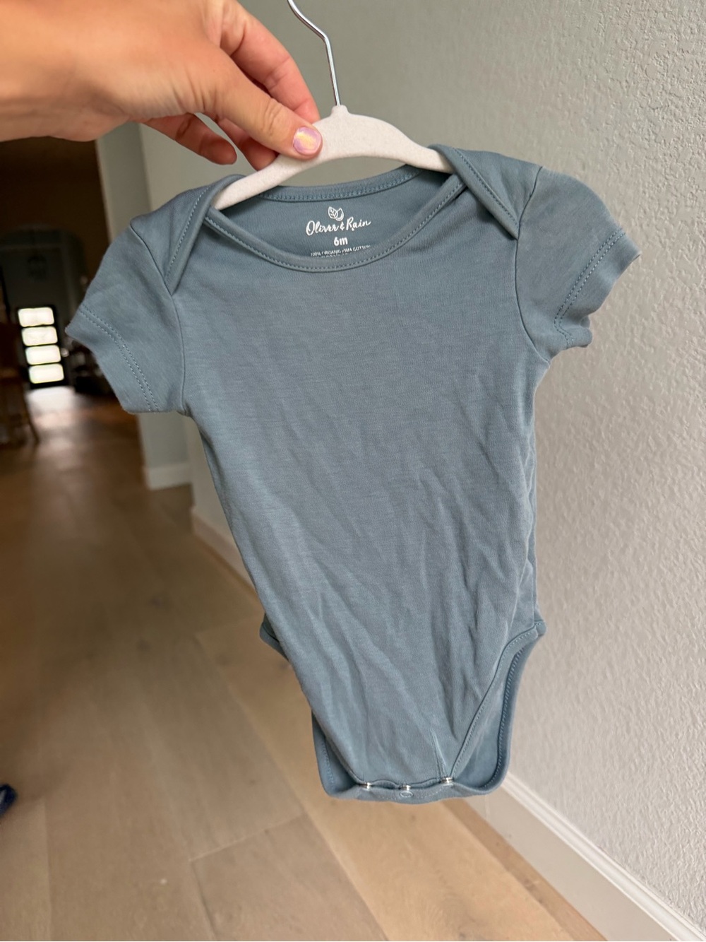 Oliver & Rain Baby One-Piece in Dusty Blue